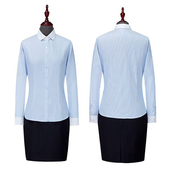 条纹纯棉女士衬衫