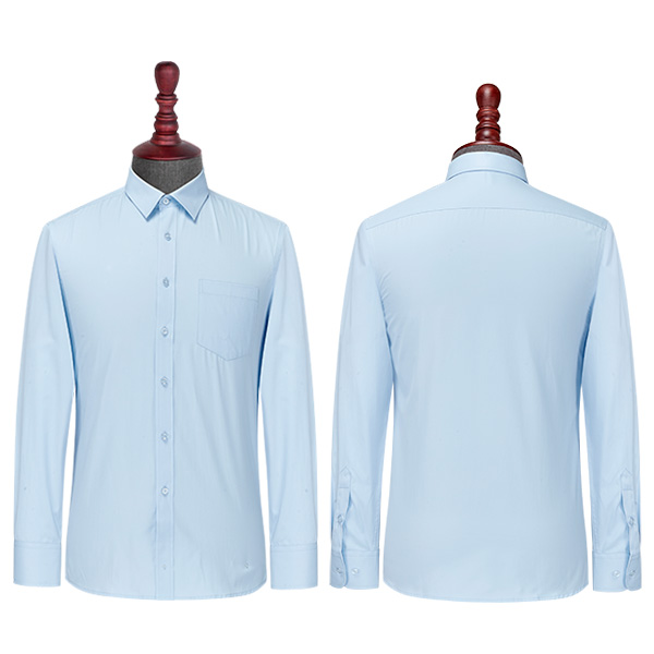 淡蓝色纯棉免烫衬衫