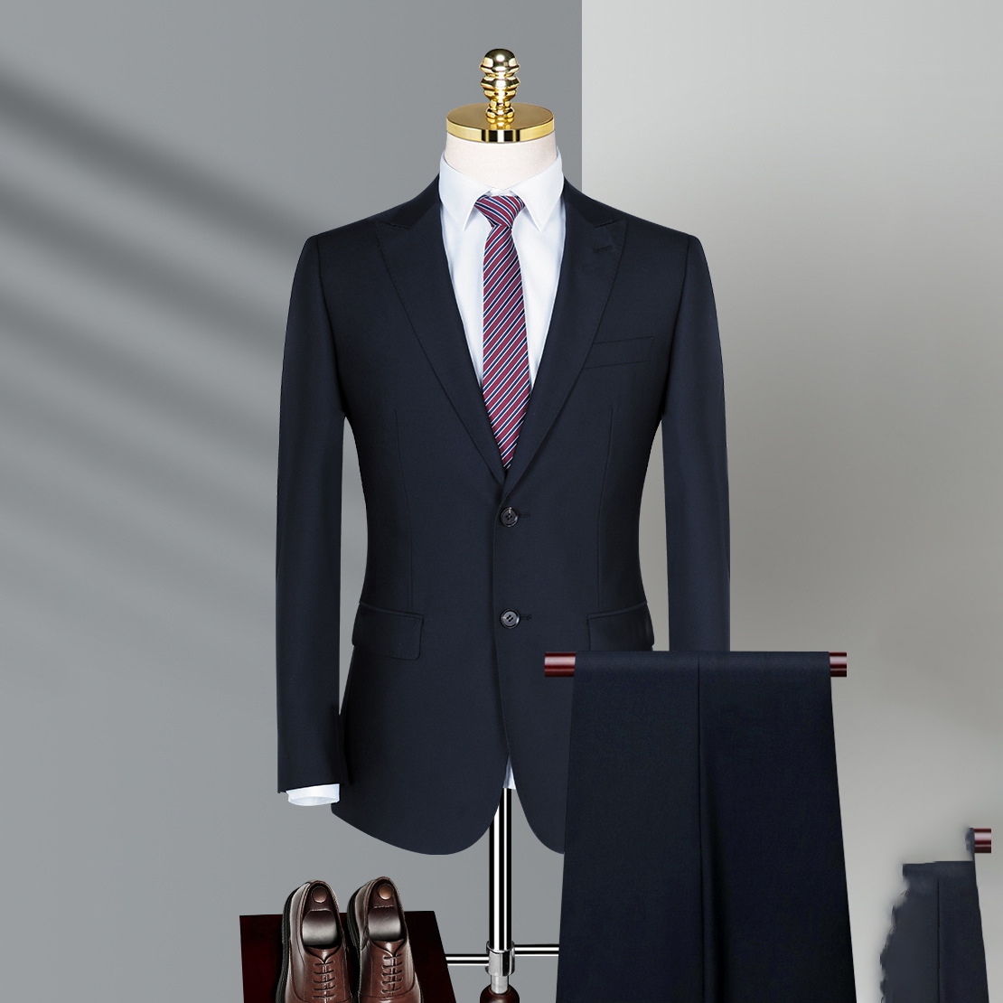 藏青色50%毛男西服套装